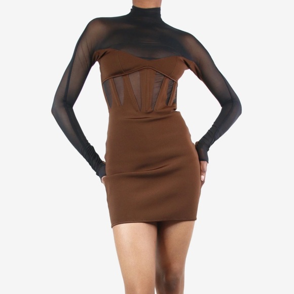 ❤️Mugler Sheer Long Sleeve Mini Dress❤️